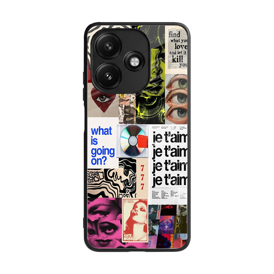 Love Chaos back phone cover | glass case for redmi 12 5g