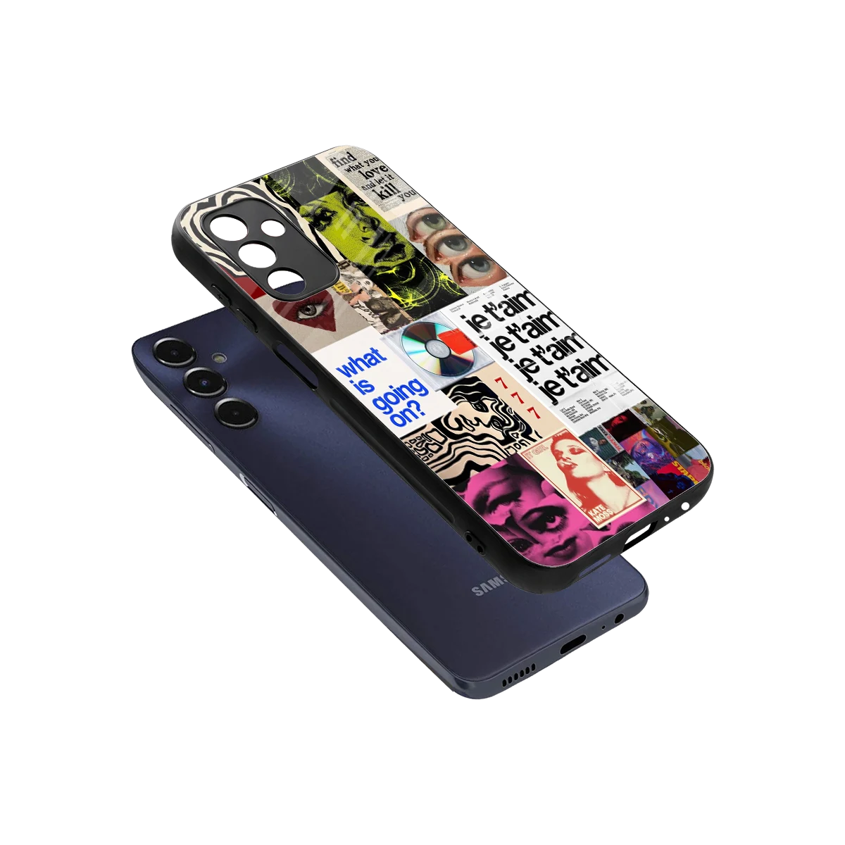 Love Chaos sleek samsung galaxy m14 5g cover with tempered glass back and TPU edges