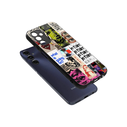 Love Chaos sleek samsung galaxy m14 5g cover with tempered glass back and TPU edges