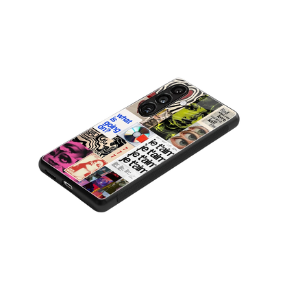 Love Chaos stylish phone case for samsung galaxy s24 | glossy glass and slim fit