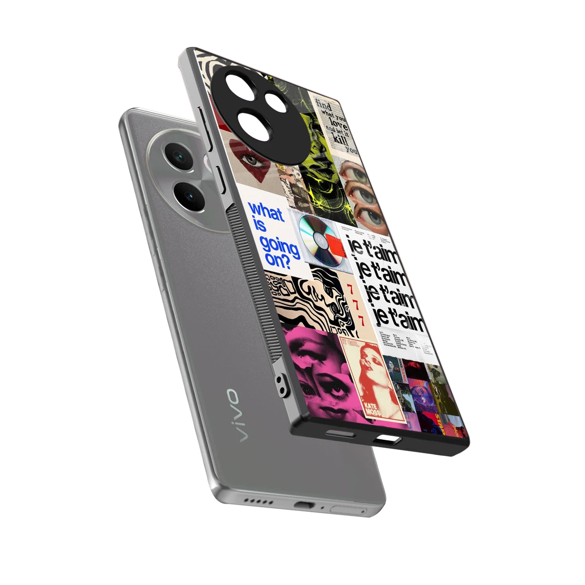 Love Chaos sleek vivo v30e cover with tempered glass back and TPU edges