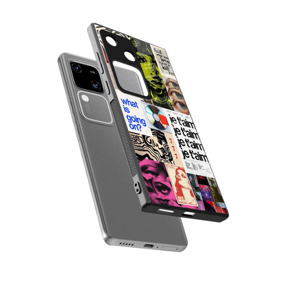 Love Chaos sleek vivo v30 cover with tempered glass back and TPU edges
