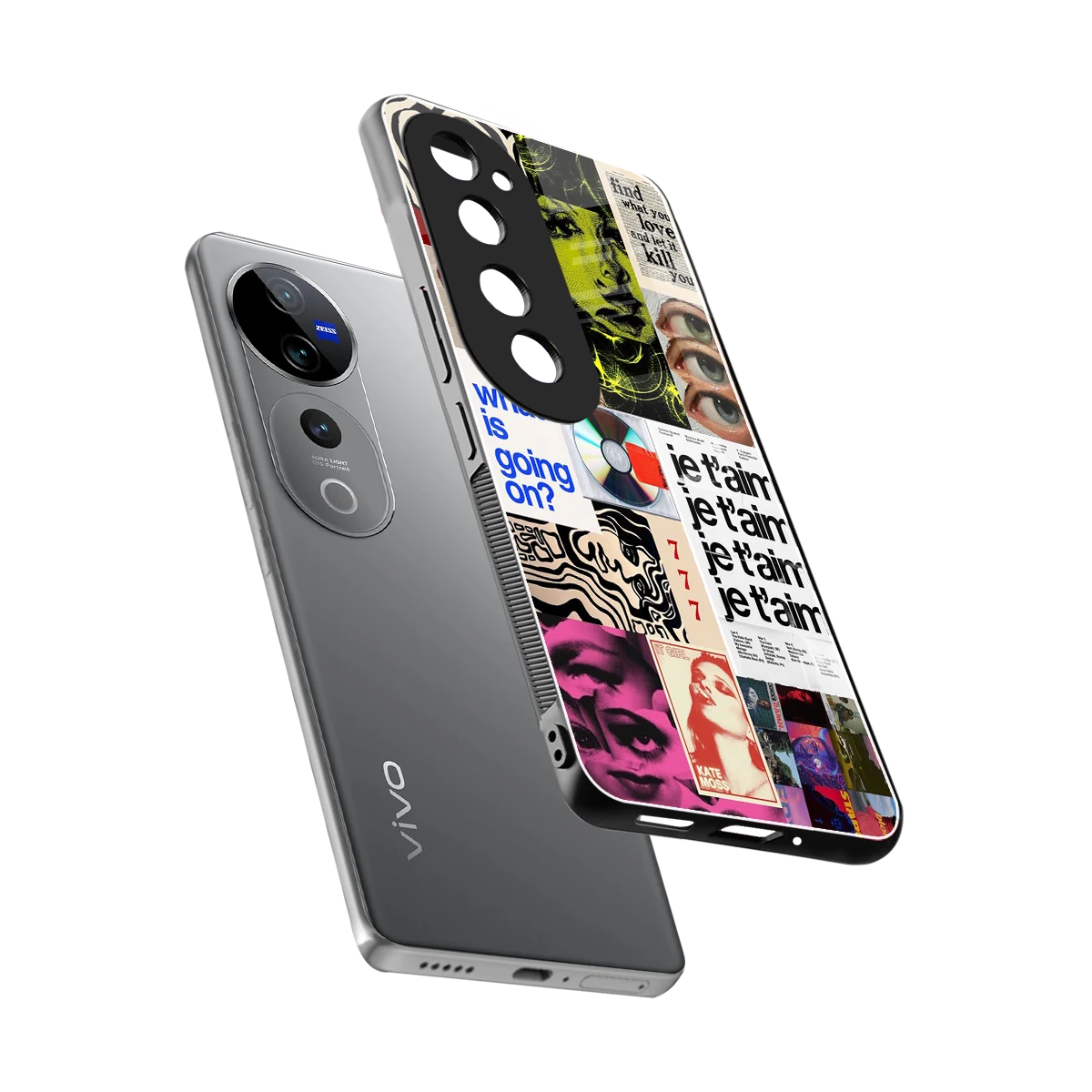 Love Chaos sleek vivo v40 pro cover with tempered glass back and TPU edges