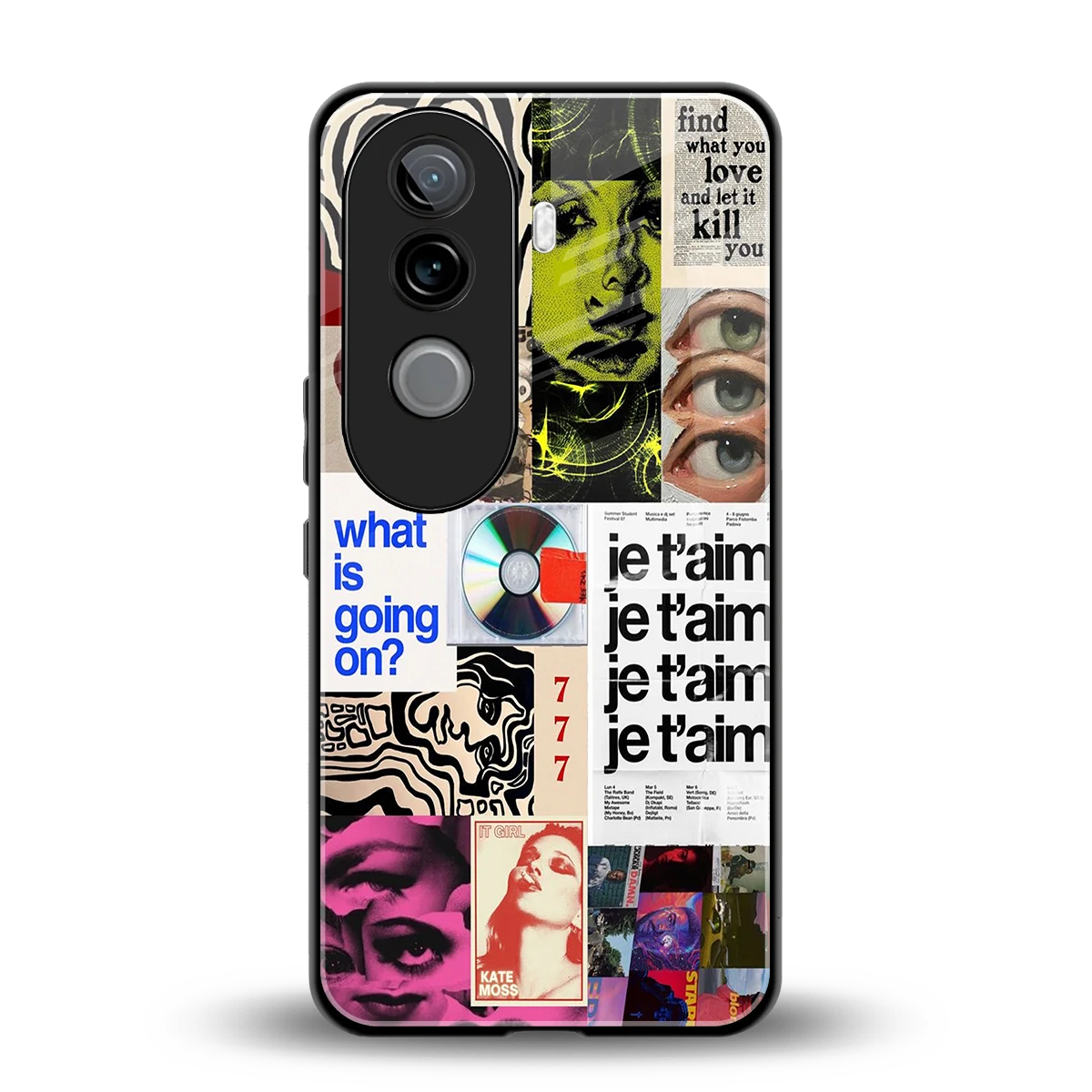 Love Chaos back phone cover | glass case for vivo v40e