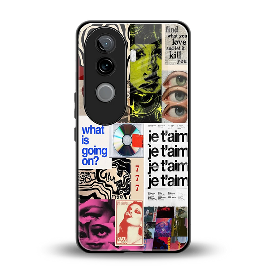 Love Chaos back phone cover | glass case for vivo v40e
