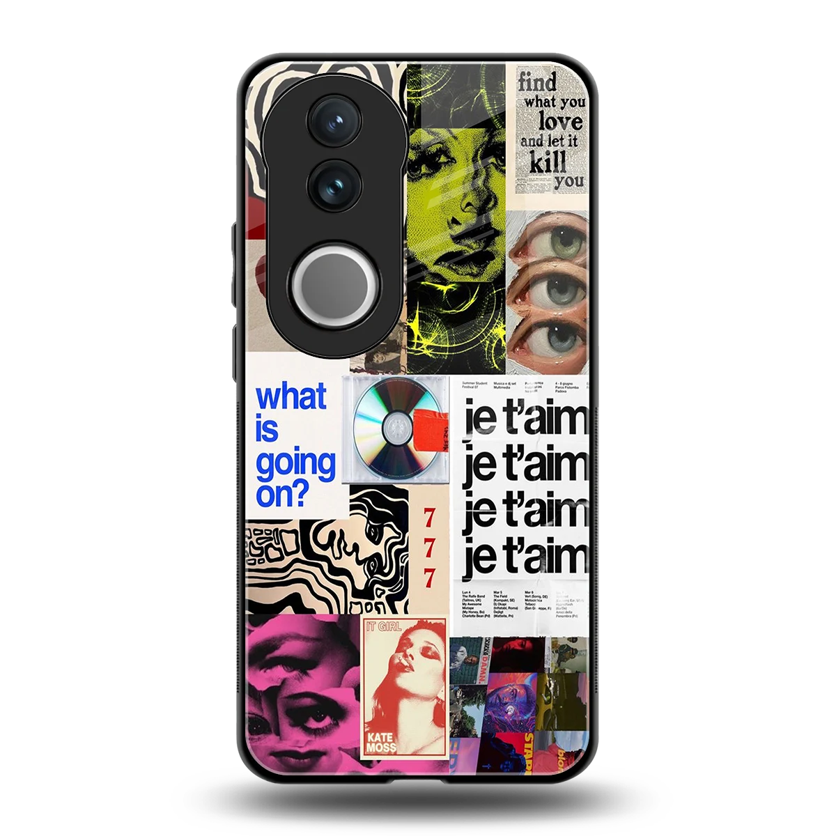 Love Chaos back phone cover | glass case for vivo v50