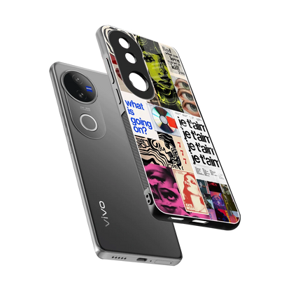 Love Chaos sleek vivo v50 cover with tempered glass back and TPU edges