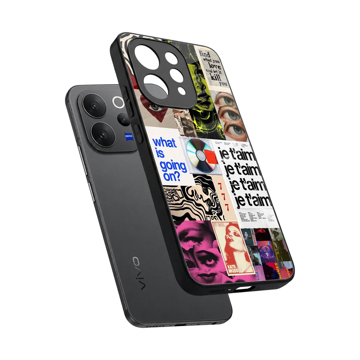 Love Chaos sleek vivo v70 cover with tempered glass back and TPU edges