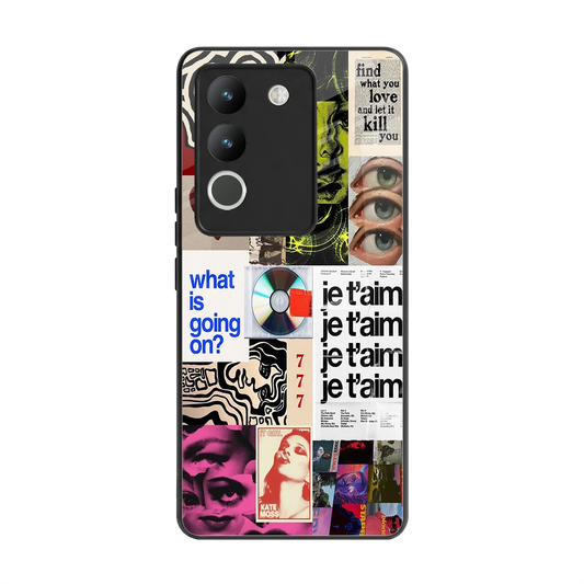Love Chaos back phone cover | glass case for vivo y200 5g