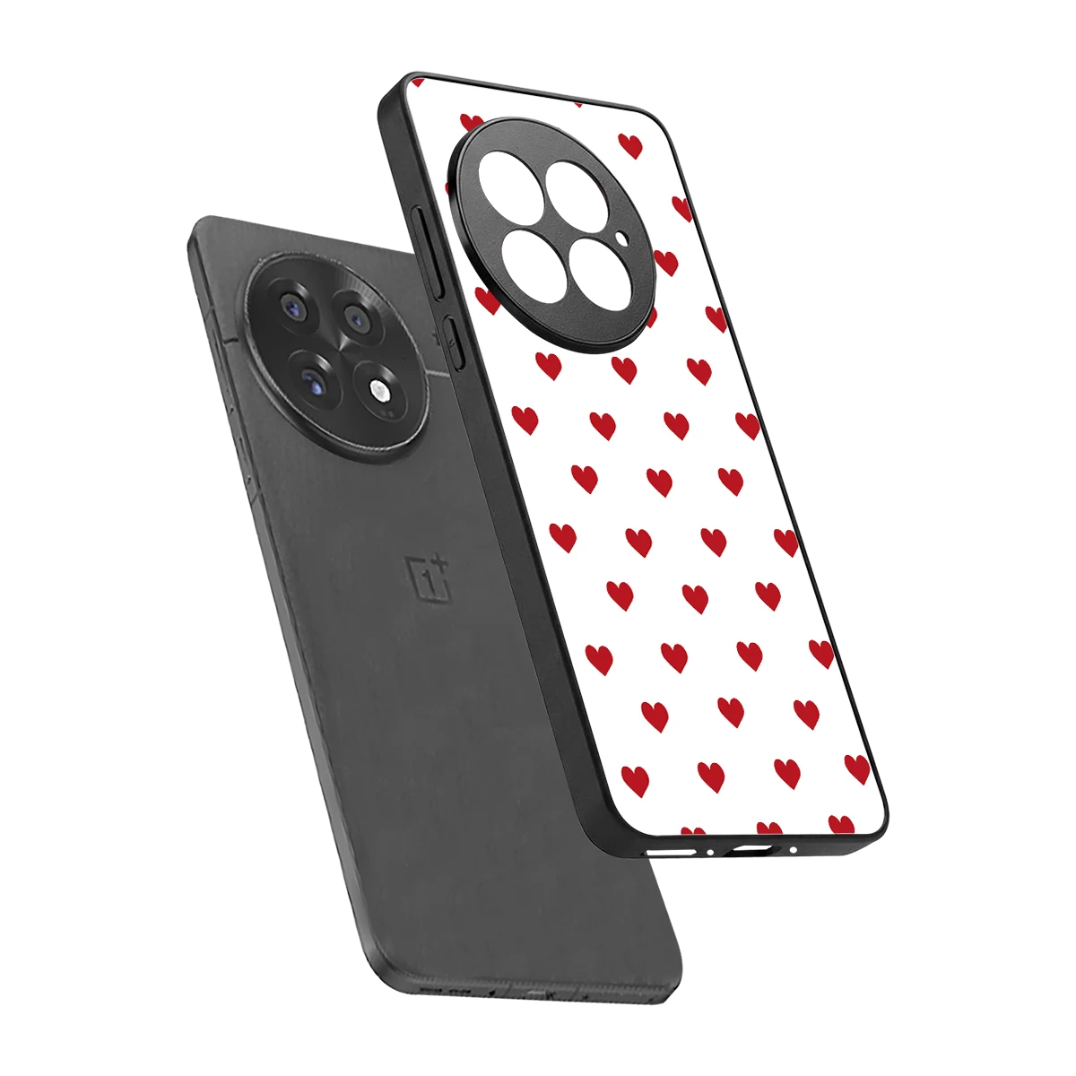 Love Patch sleek oneplus 13 cover with tempered glass back and TPU edges