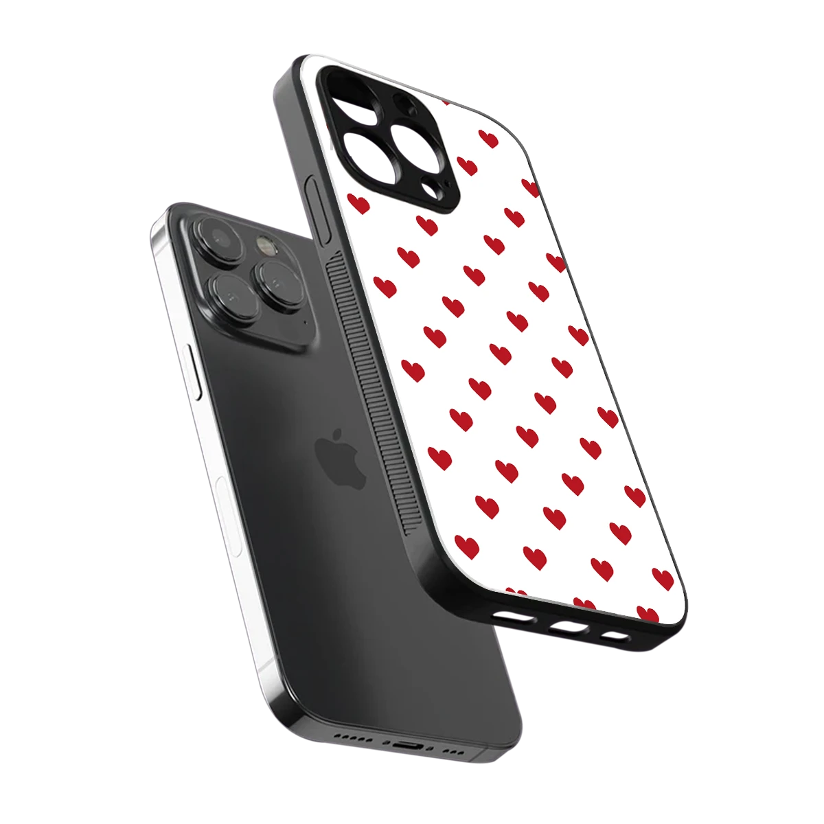 Love Patch sleek iphone 13 pro cover with tempered glass back and TPU edges