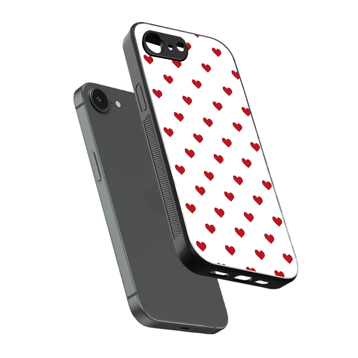 Love Patch sleek iphone 16e cover with tempered glass back and TPU edges
