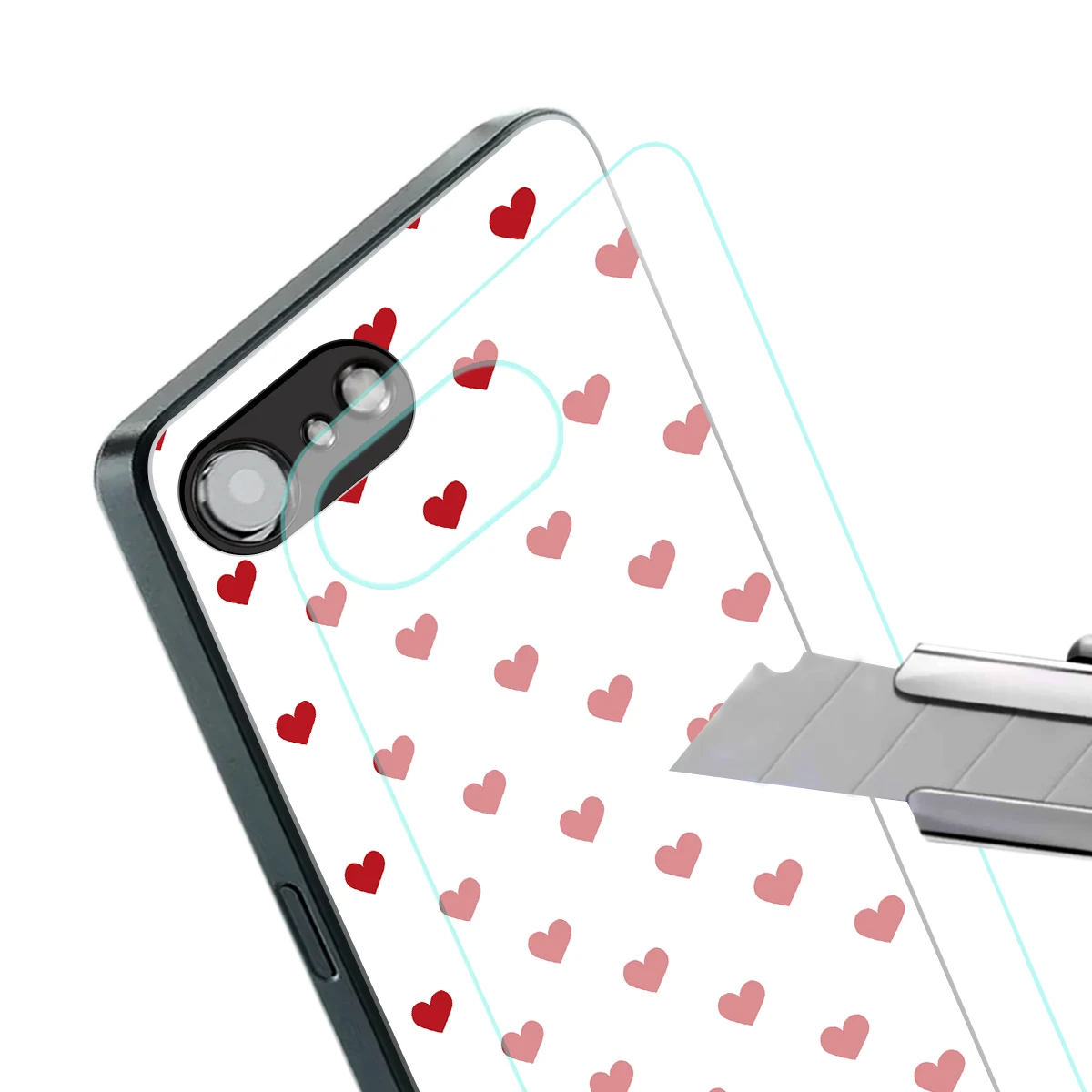 Love Patch stylish phone case for iphone 17e | glossy glass and slim fit