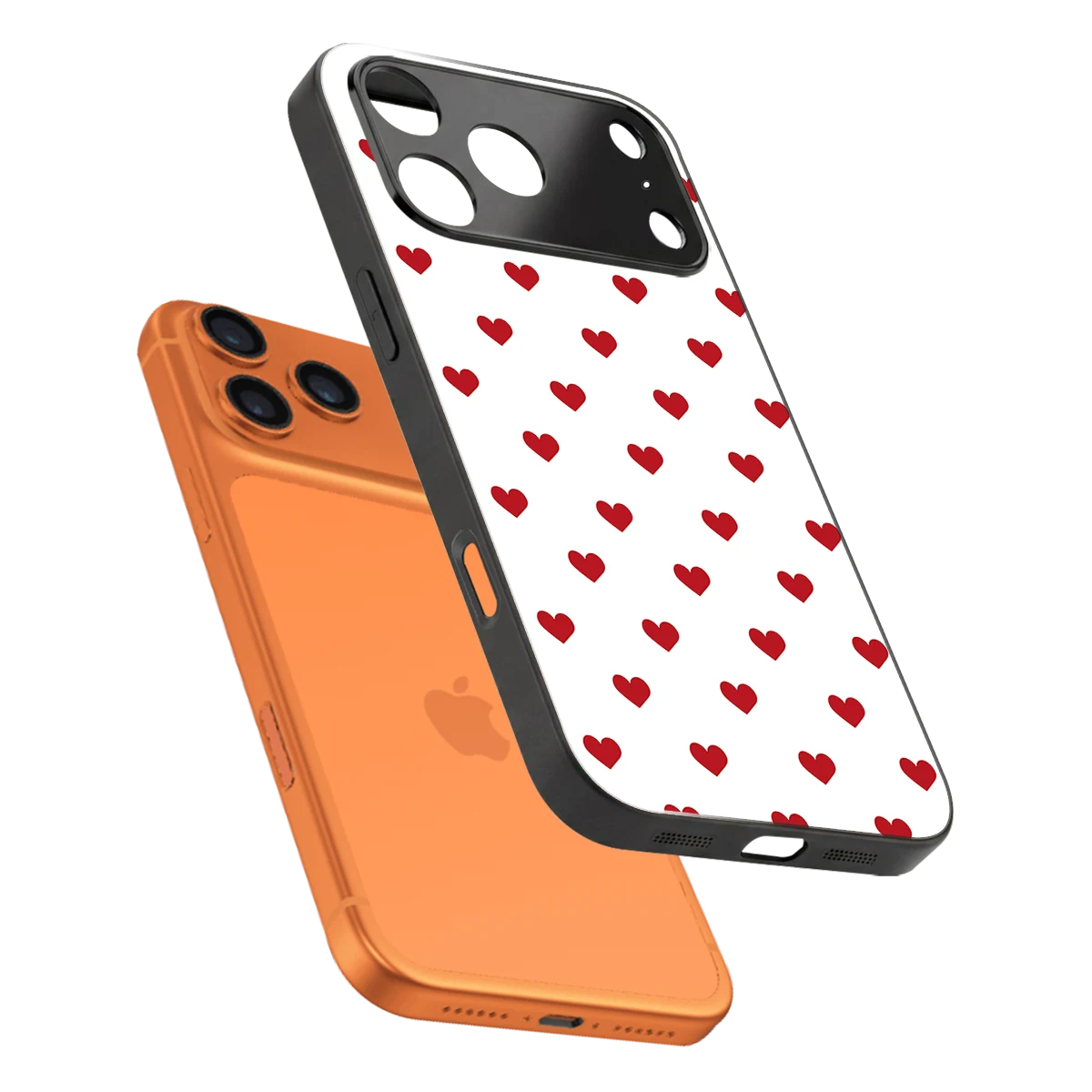 Love Patch sleek iphone 17 pro cover with tempered glass back and TPU edges