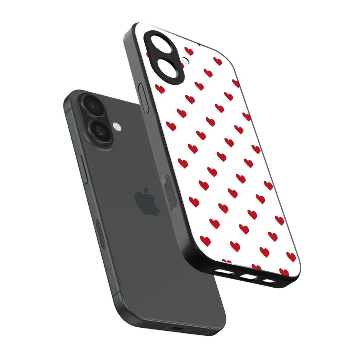 Love Patch sleek iphone 17 cover with tempered glass back and TPU edges