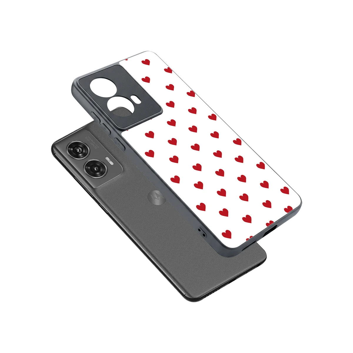 Love Patch sleek motorola edge 50 fusion cover with tempered glass back and TPU edges