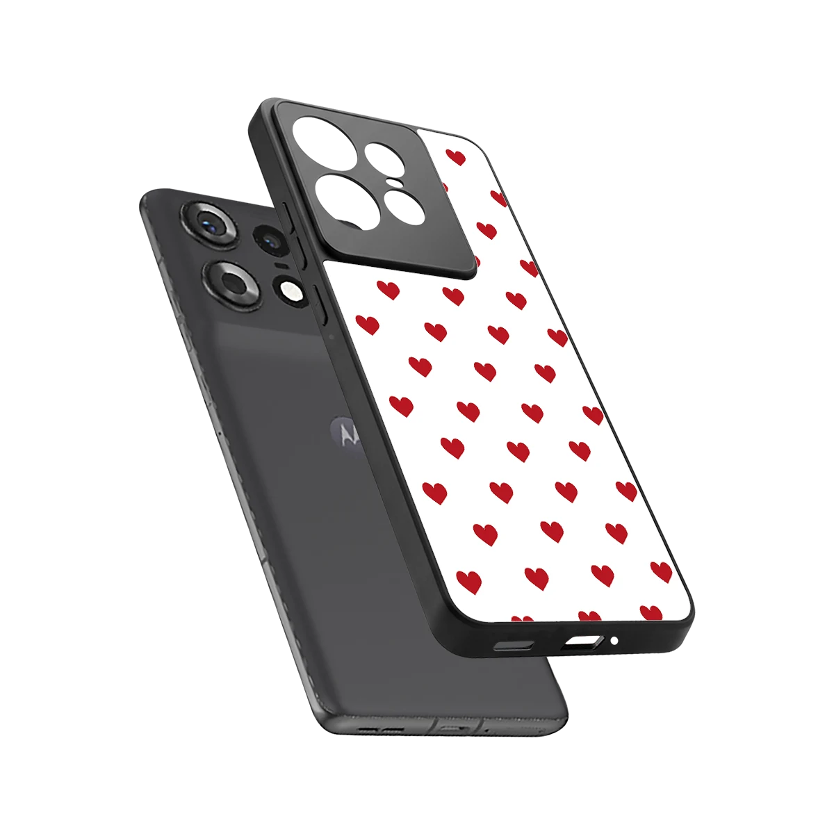Love Patch sleek motorola edge 50 pro cover with tempered glass back and TPU edges