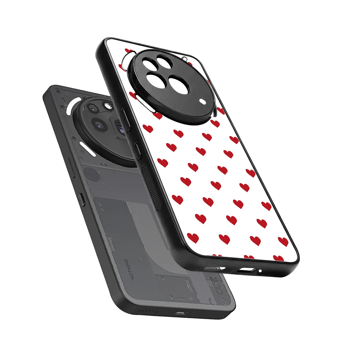 Love Patch sleek nothing phone 3a pro cover with tempered glass back and TPU edges