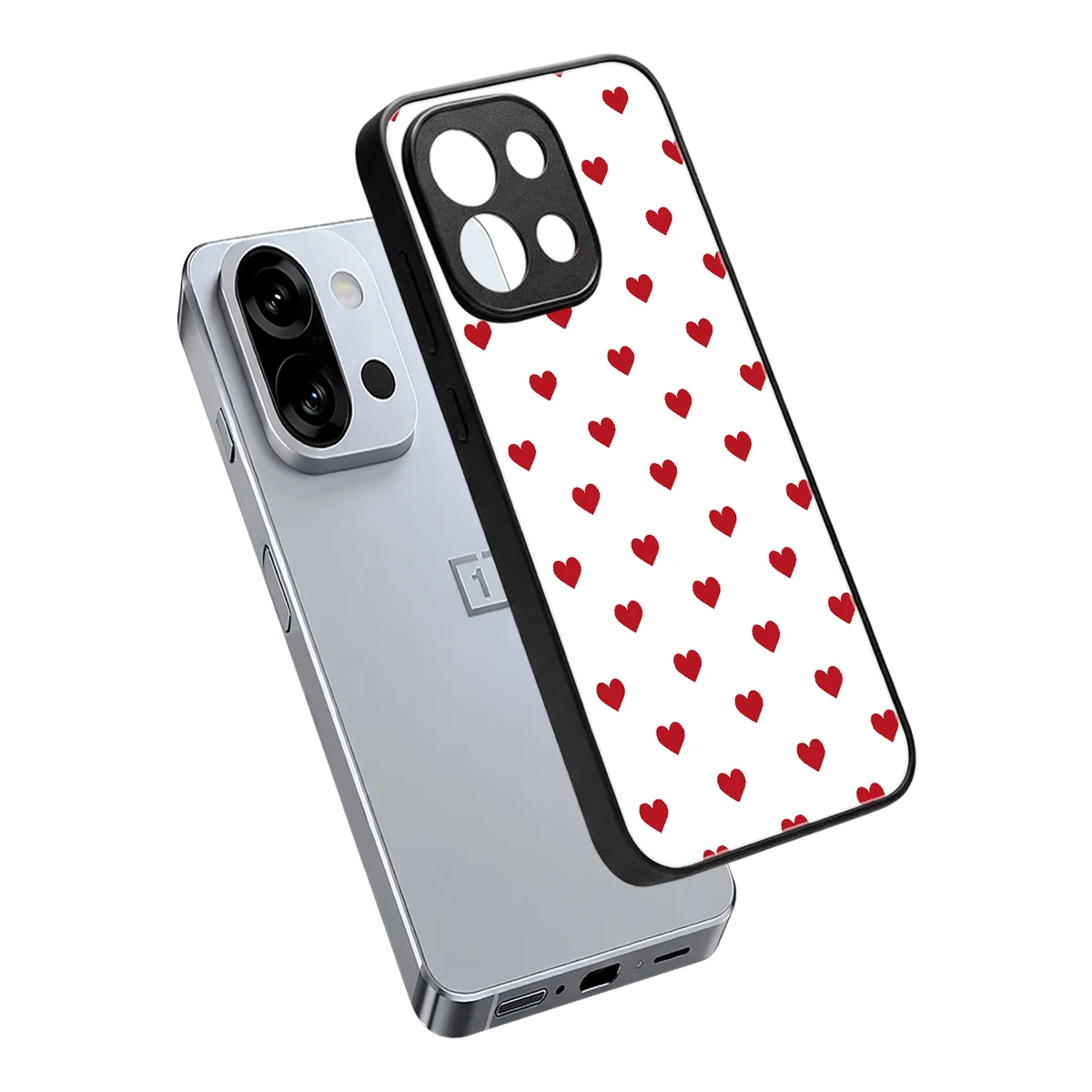 Love Patch sleek oneplus 13s cover with tempered glass back and TPU edges