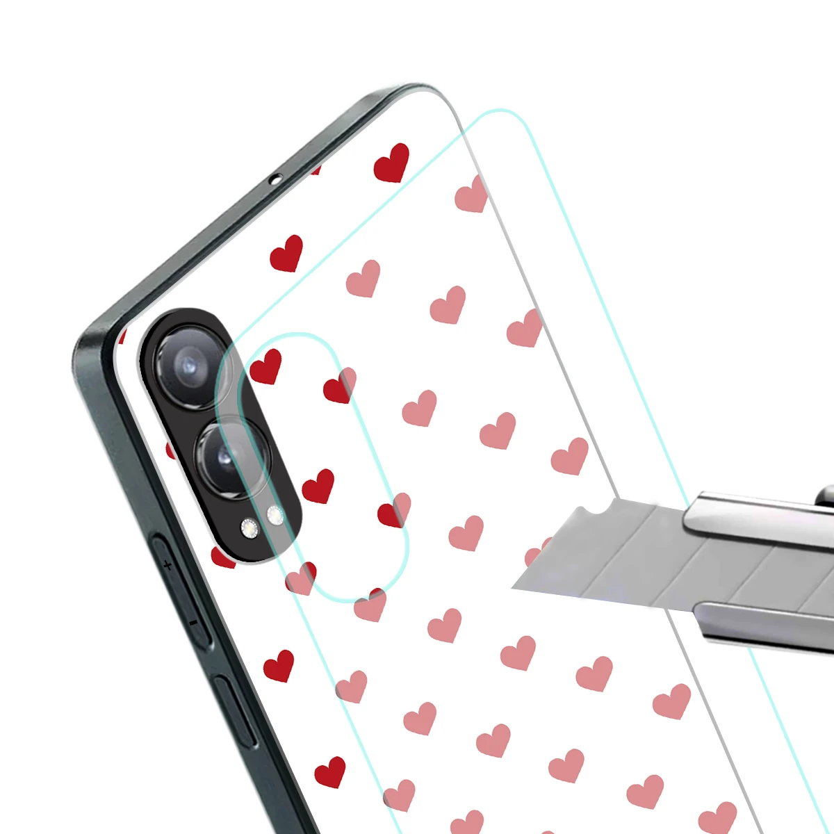 Love Patch stylish phone case for oneplus nord ce 4 lite | glossy glass and slim fit