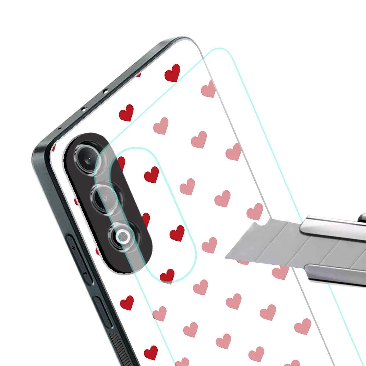 Love Patch stylish phone case for oneplus nord ce 4 | glossy glass and slim fit