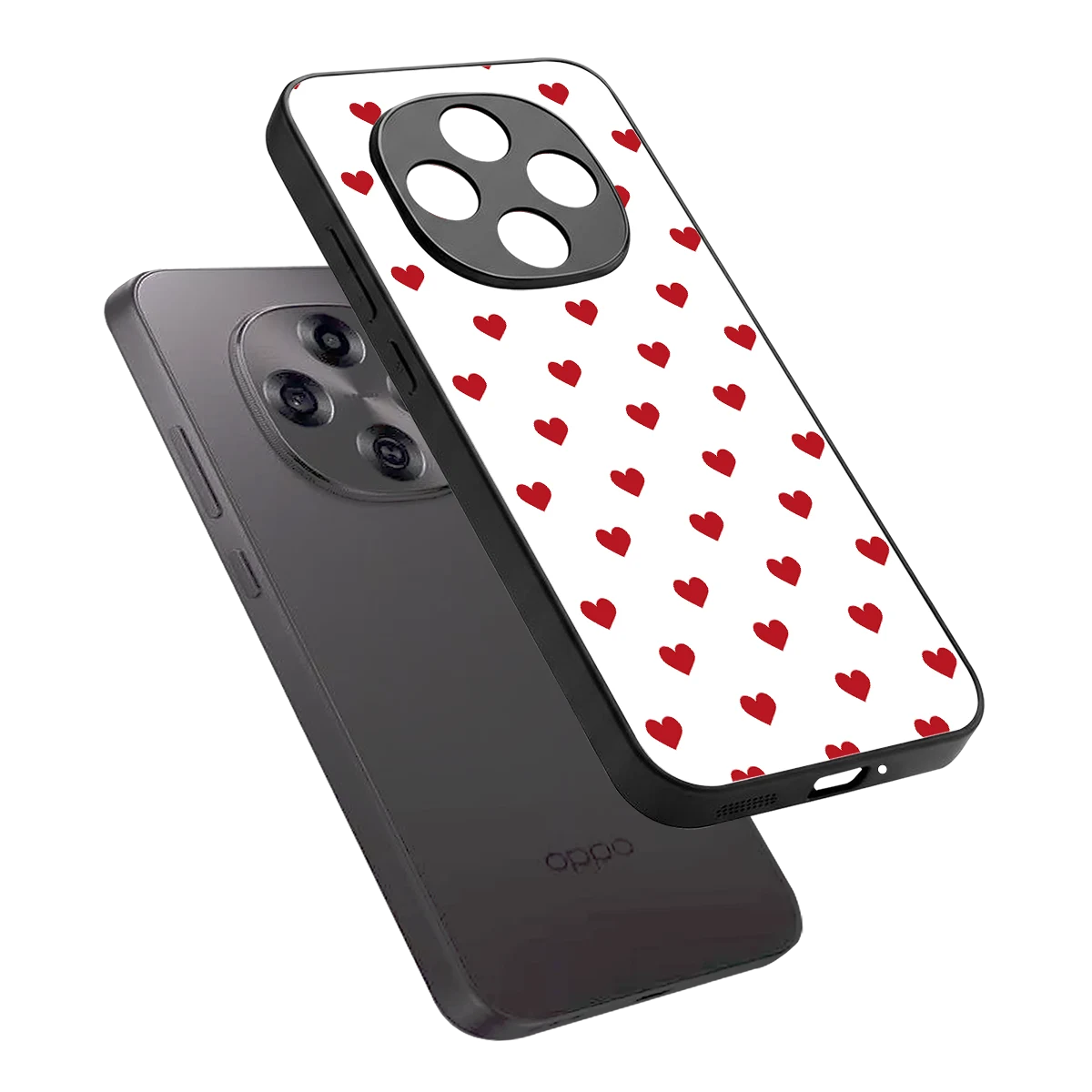Love Patch sleek oppo f31 pro 5g cover with tempered glass back and TPU edges