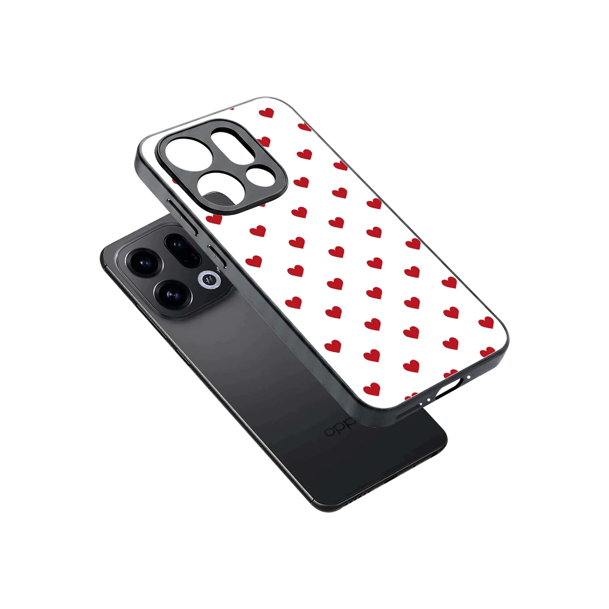 Love Patch sleek oppo find x9 cover with tempered glass back and TPU edges