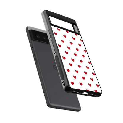 Love Patch sleek google pixel 6a cover with tempered glass back and TPU edges