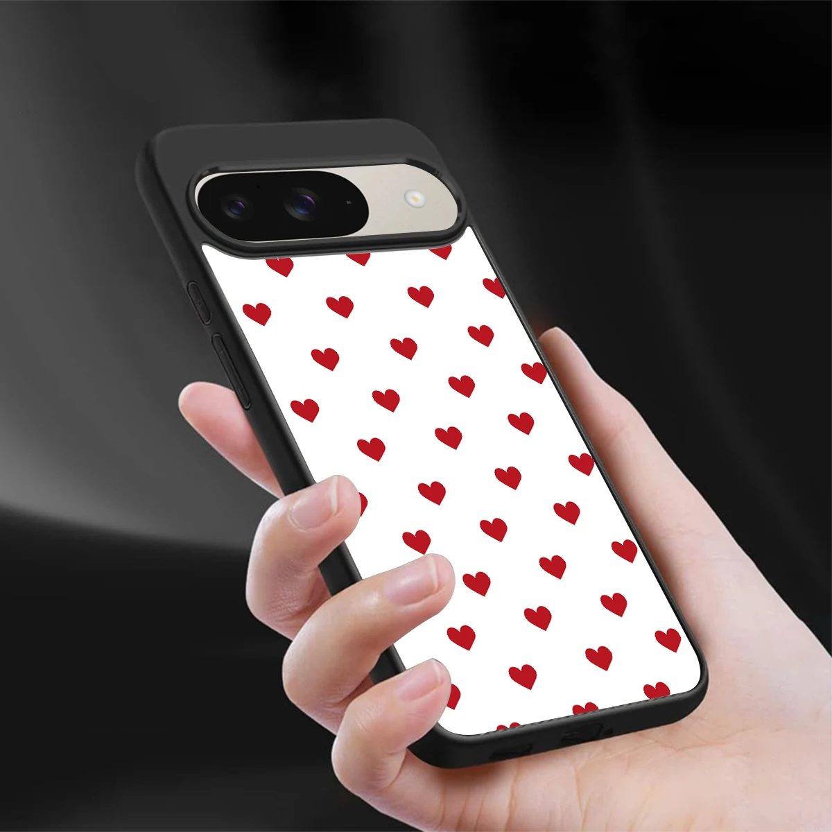 Love Patch sleek google pixel 9 cover with tempered glass back and TPU edges