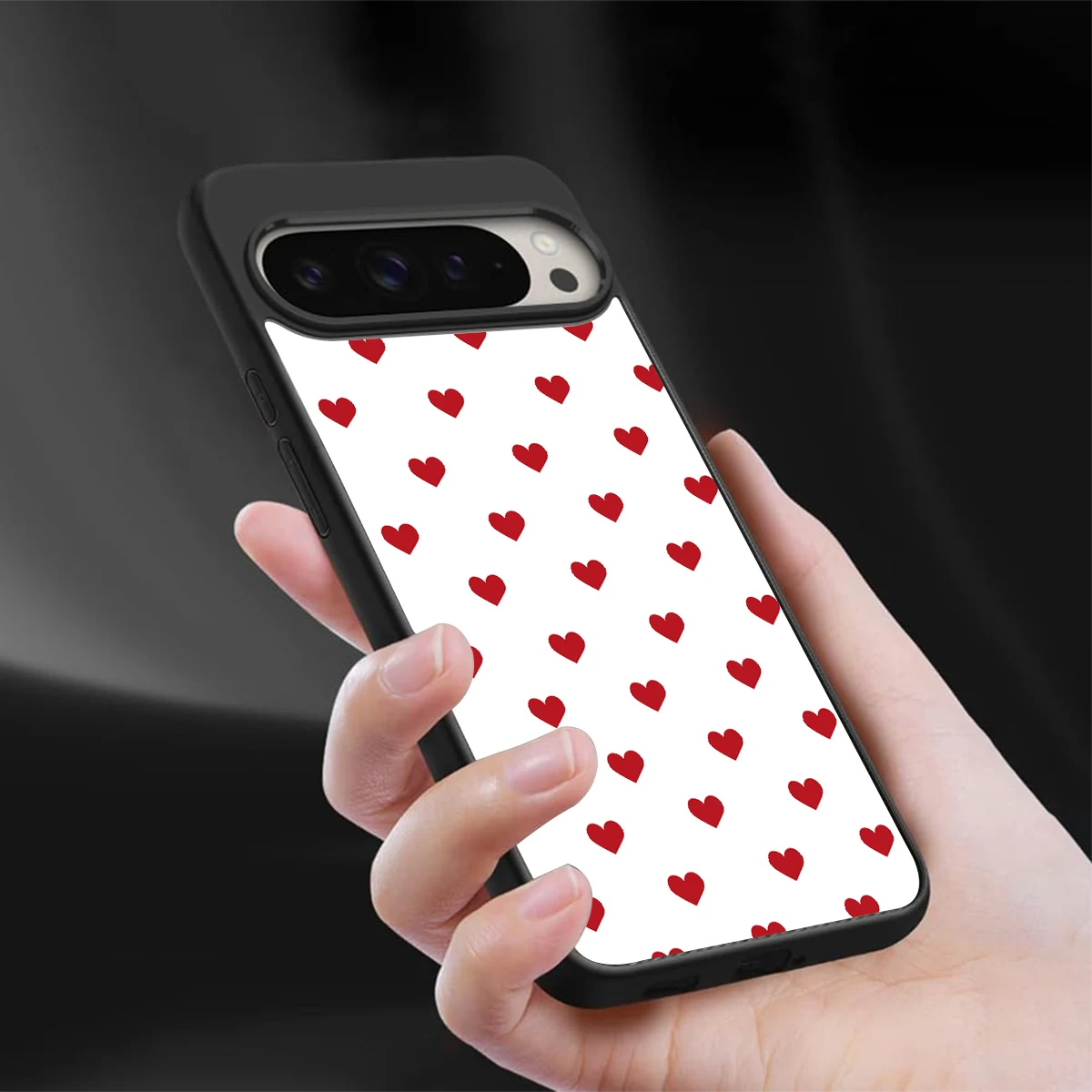 Love Patch sleek google pixel 9 pro cover with tempered glass back and TPU edges