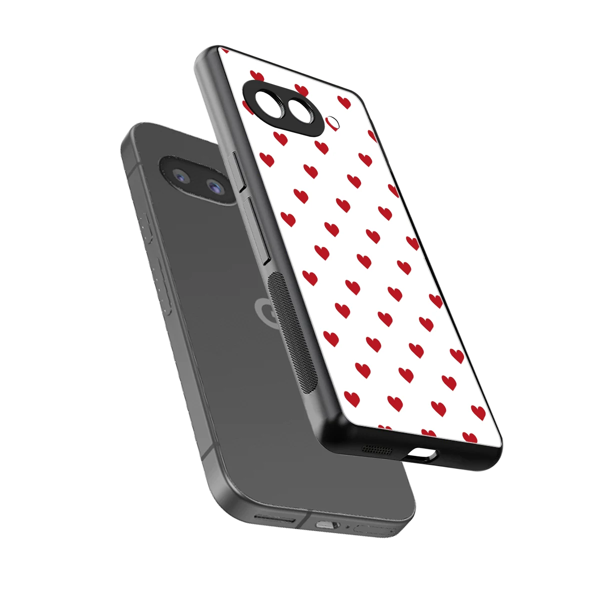 Love Patch sleek google pixel 10a cover with tempered glass back and TPU edges