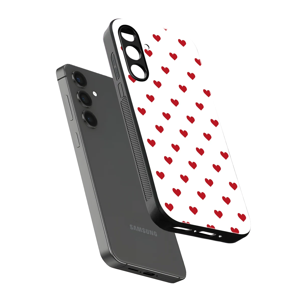 Love Patch sleek samsung galaxy a55 5g cover with tempered glass back and TPU edges