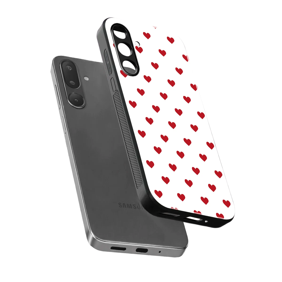 Love Patch sleek samsung galaxy m36 5g cover with tempered glass back and TPU edges