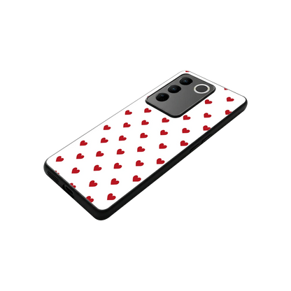 Love Patch stylish phone case for vivo v27 5g | glossy glass and slim fit
