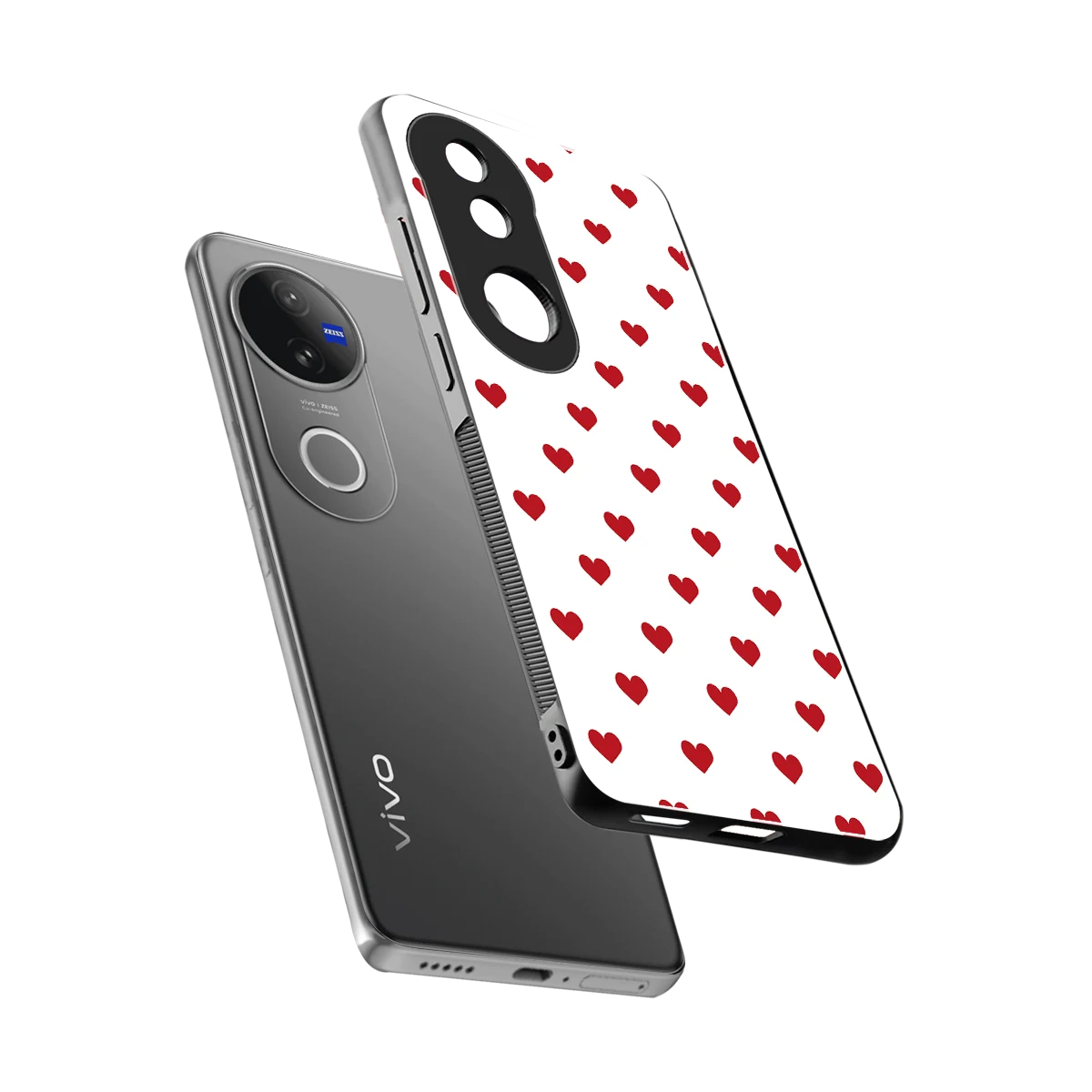 Love Patch sleek vivo v50 cover with tempered glass back and TPU edges