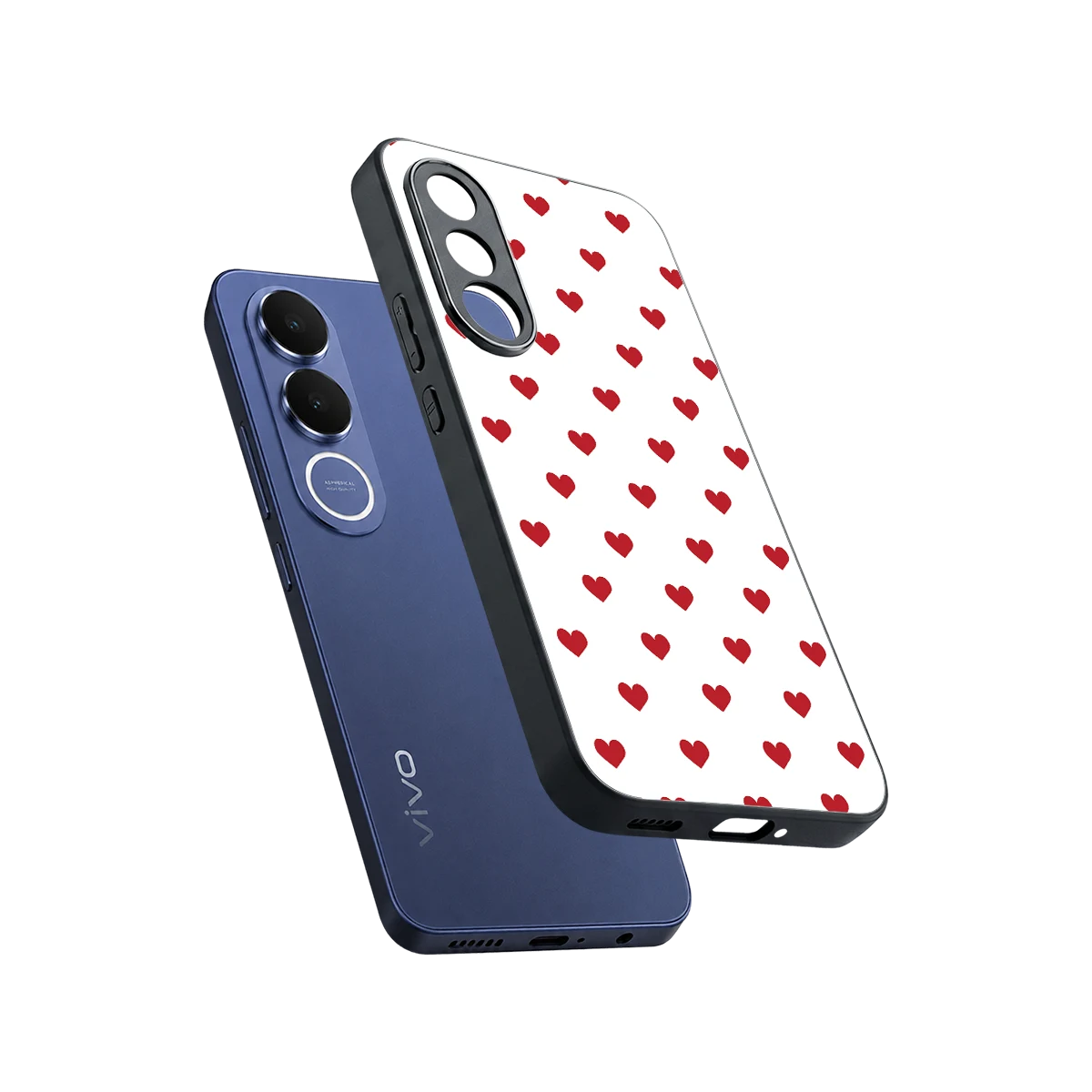 Love Patch sleek vivo v70 fe cover with tempered glass back and TPU edges
