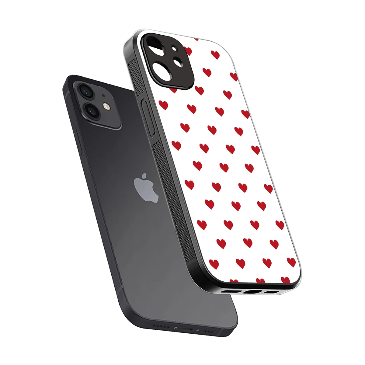Love Patch sleek iphone 12 cover with tempered glass back and TPU edges