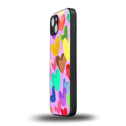 Love Spectrum iphone 15 plus mobile cover | shockproof glass phone case