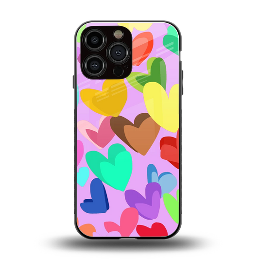 Love Spectrum back phone cover | glass case for iphone 15 pro max