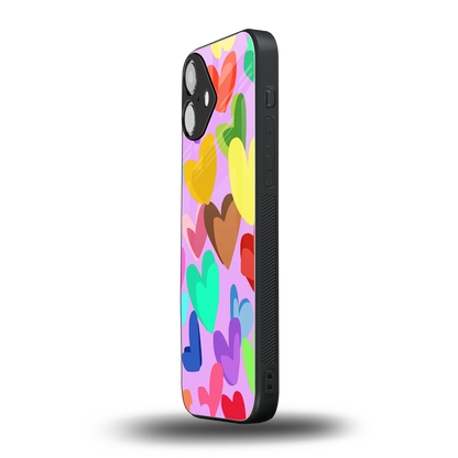 Love Spectrum iphone 16 plus mobile cover | shockproof glass phone case