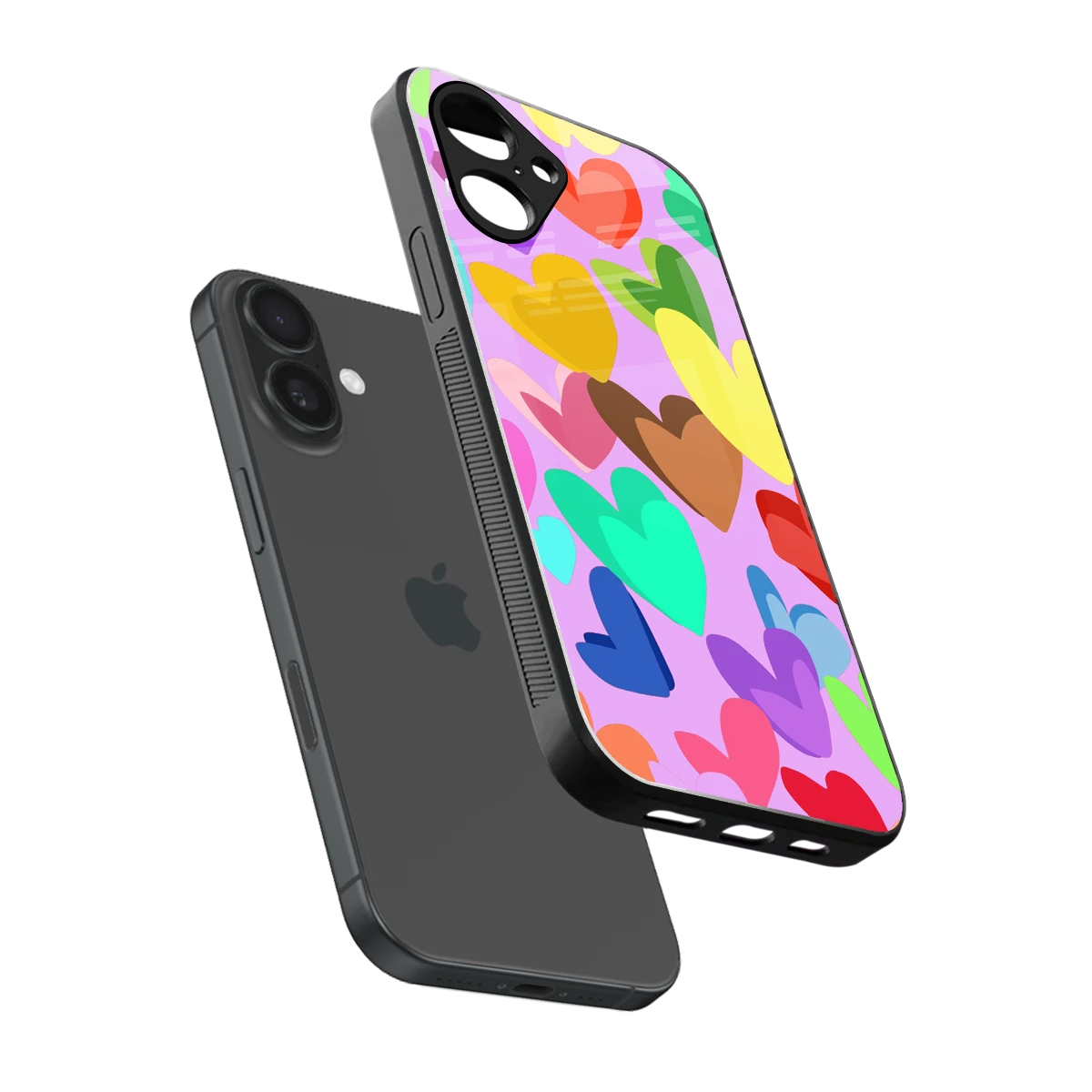 Love Spectrum sleek iPhone 16 cover with tempered glass back and TPU edges