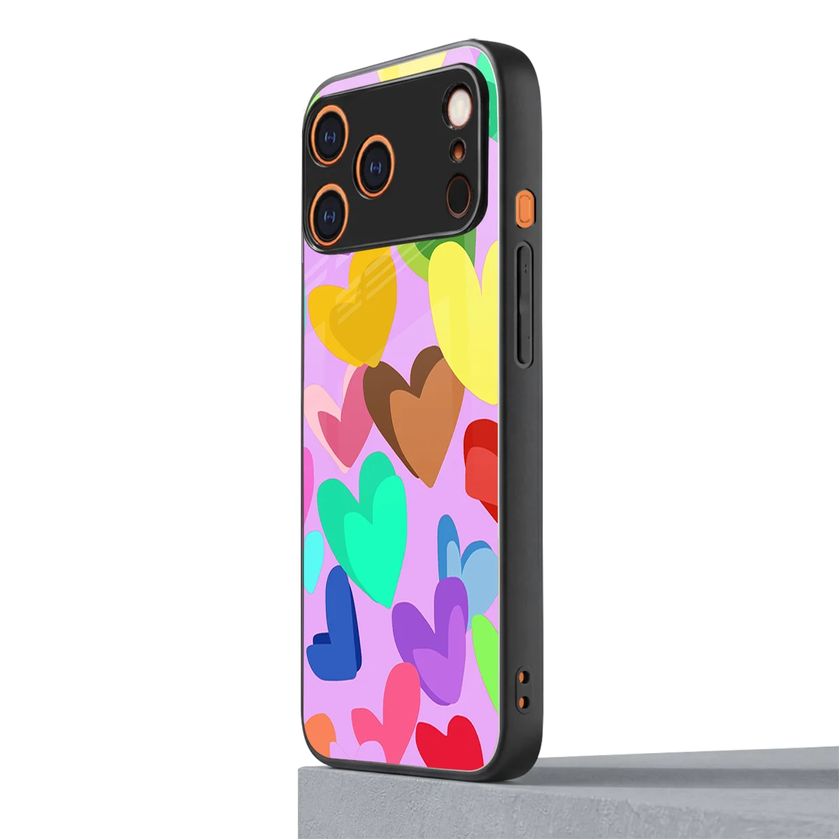 Love Spectrum iphone 17 pro max mobile cover | shockproof glass phone case