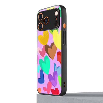 Love Spectrum iphone 17 pro max mobile cover | shockproof glass phone case