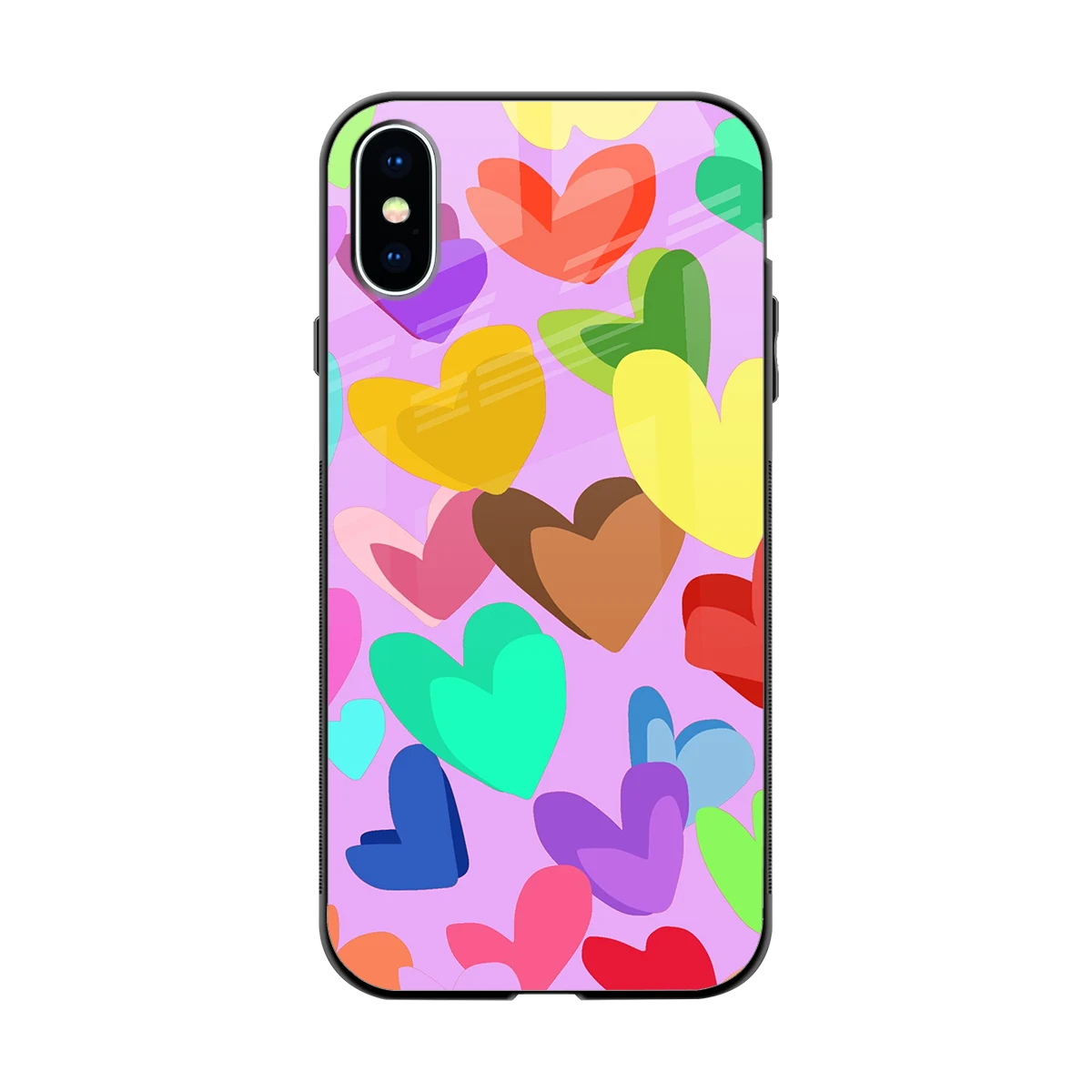 Love Spectrum back phone cover | glass case for iphone xs