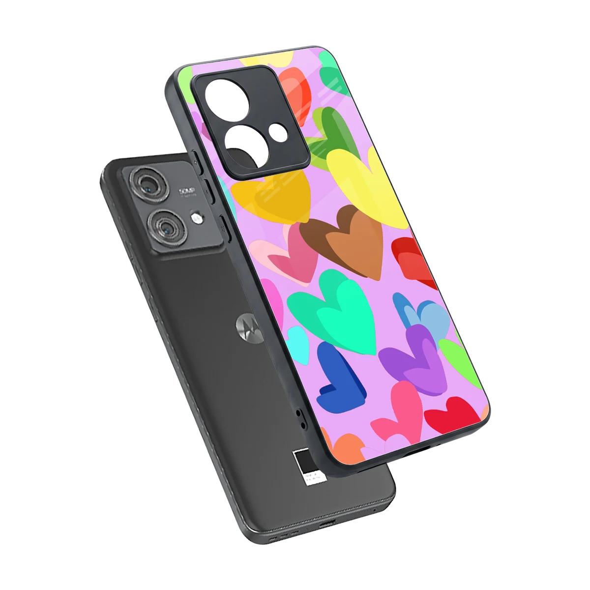 Love Spectrum sleek motorola edge 40 neo 5g cover with tempered glass back and TPU edges