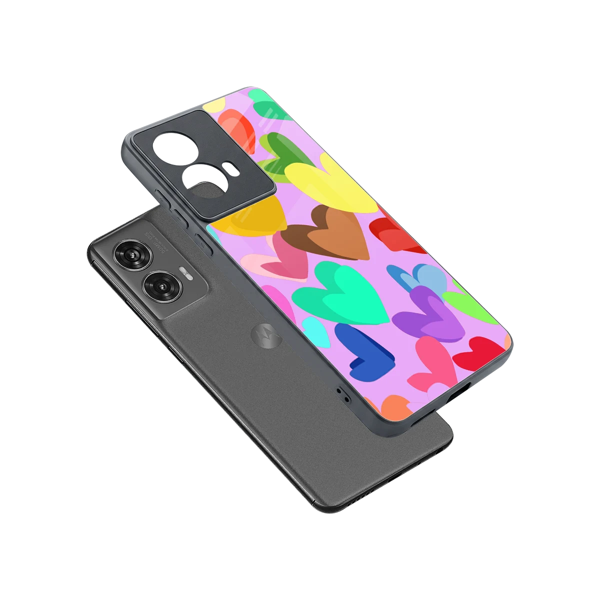 Love Spectrum sleek motorola edge 50 fusion cover with tempered glass back and TPU edges