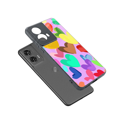 Love Spectrum sleek motorola edge 50 fusion cover with tempered glass back and TPU edges