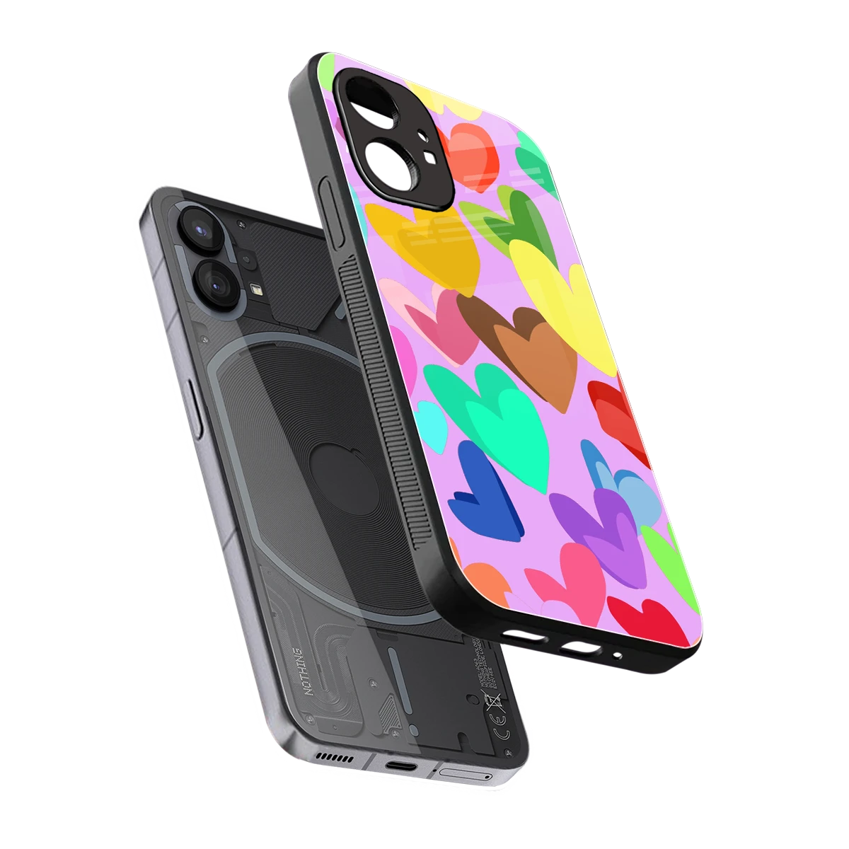 Love Spectrum sleek nothing phone 1 cover with tempered glass back and TPU edges