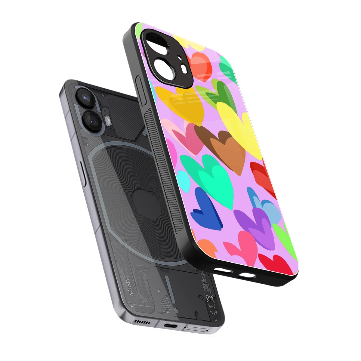 Love Spectrum sleek nothing phone 2 cover with tempered glass back and TPU edges