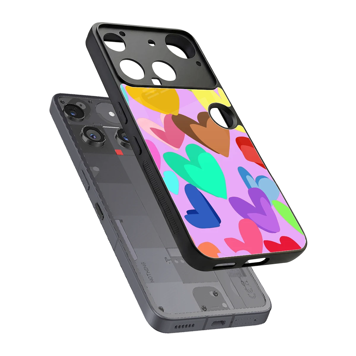Love Spectrum sleek nothing phone 3 cover with tempered glass back and TPU edges